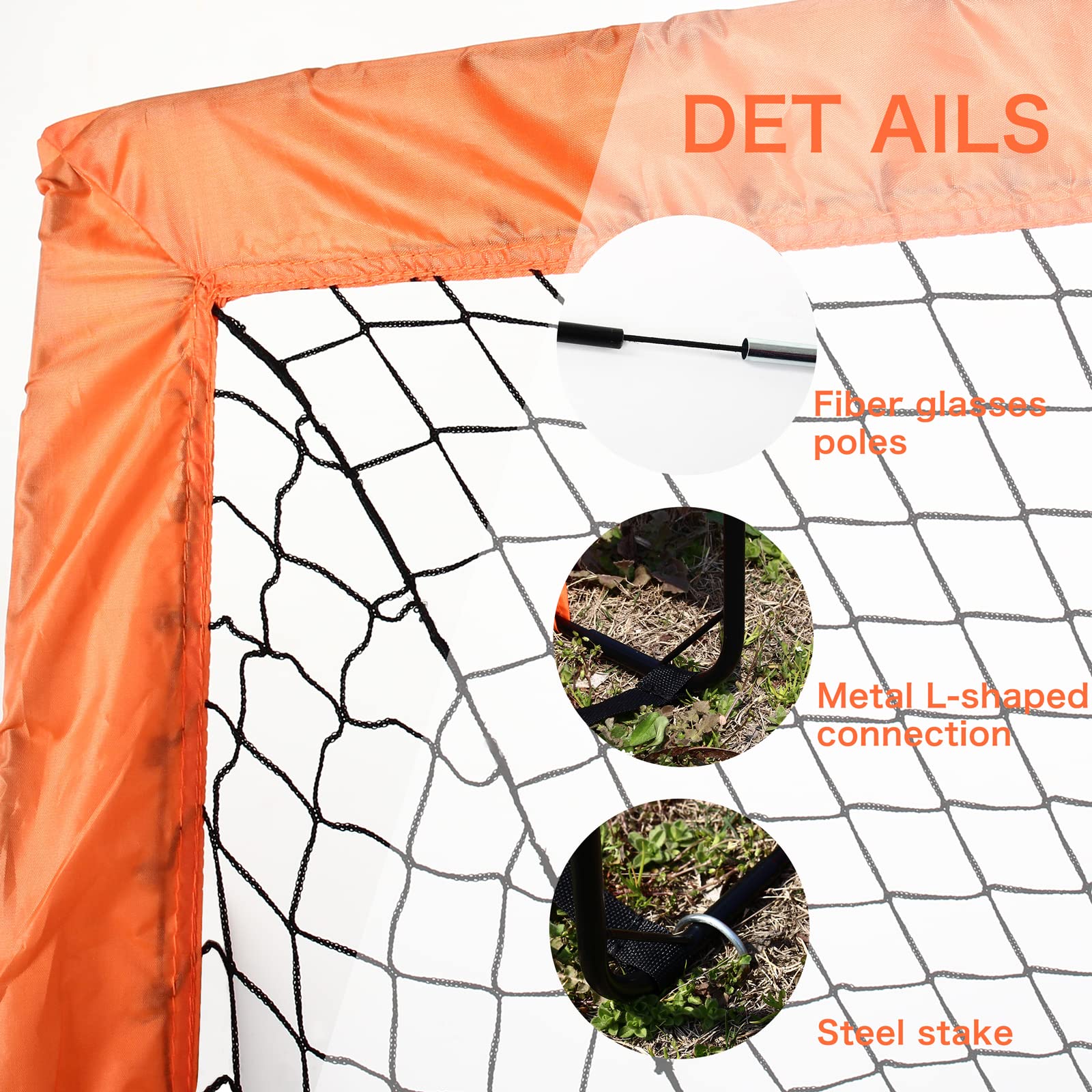 Display4top Porta Calcio Pop-up Per Bambini | Set Da 2 Reti Piegevoli Con Borsa Trasporto E Picchetti - 3
