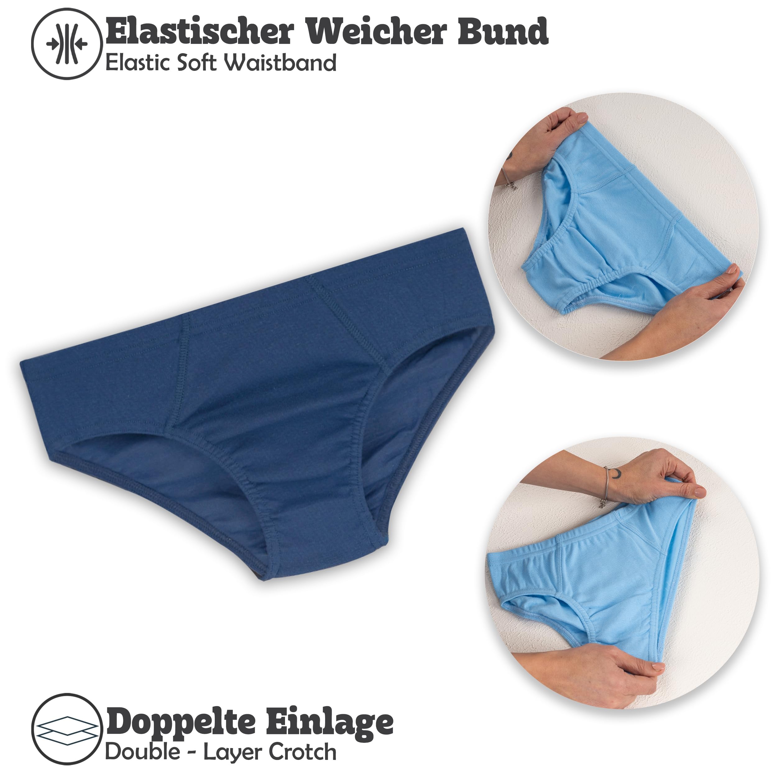 LOREZA Jungen Slips 100% Baumwolle Unterhosen Unterwäsche 92-170