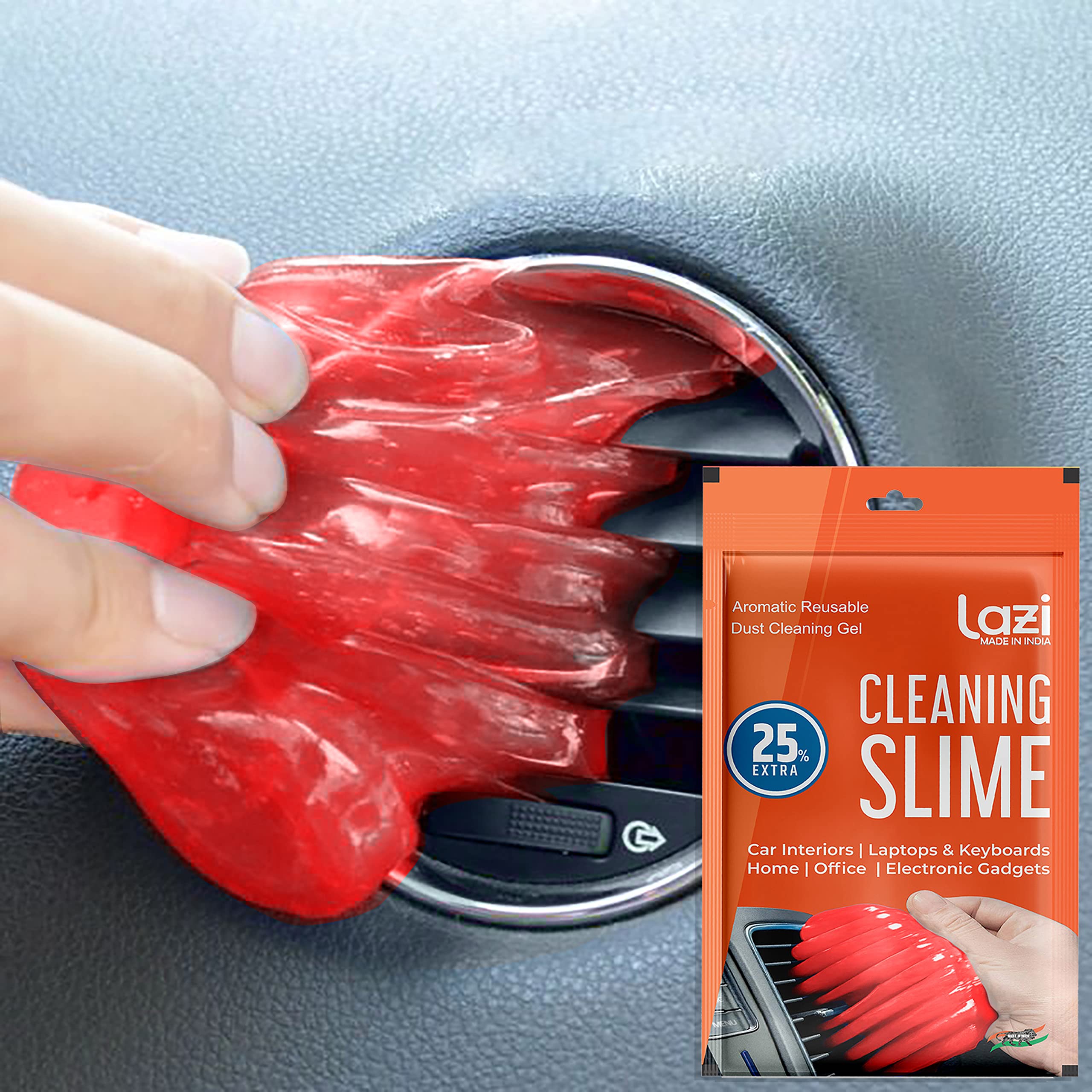 LAZI Rose Scented Multipurpose Car AC Vent Interior Dirt Dust Cleaner Cleaning Gel Jelly Detailing Putty Kit Accessory for Car Interior | Keyboard | Computer | Laptop | Electronic Gadget Cleaning Kit
