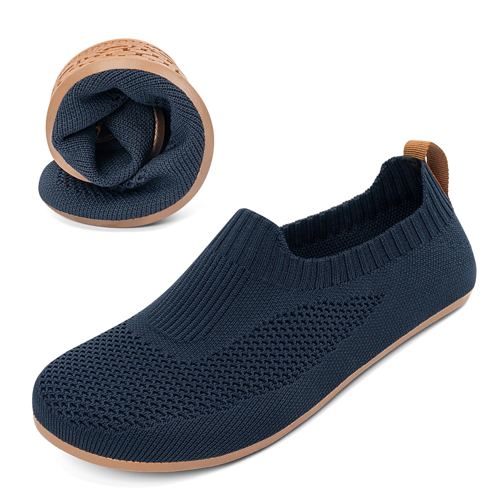KOWAYI Chaussons Homme Antidérapantes Pantoufles Atmungsaktiv Confort d'intérieur Slippers Semelle en Caoutchouc Unisex Maison Chaussures