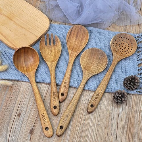 Miniatura 4 de Wooden Spoons for Cooking,10 Pack Wooden Kitchen Utensils Wooden Cooking Utensils Set Wooden Utensils for Cooking Wooden Spoons and Spatula Set (10)