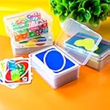 JINUPHION 4 Pcs Playing Card Case, Works for 112 Standard UN* Cards And Other Same Or Smaller Size Very Well, Plastic Clear Card Deck Box Storage,4 1/2