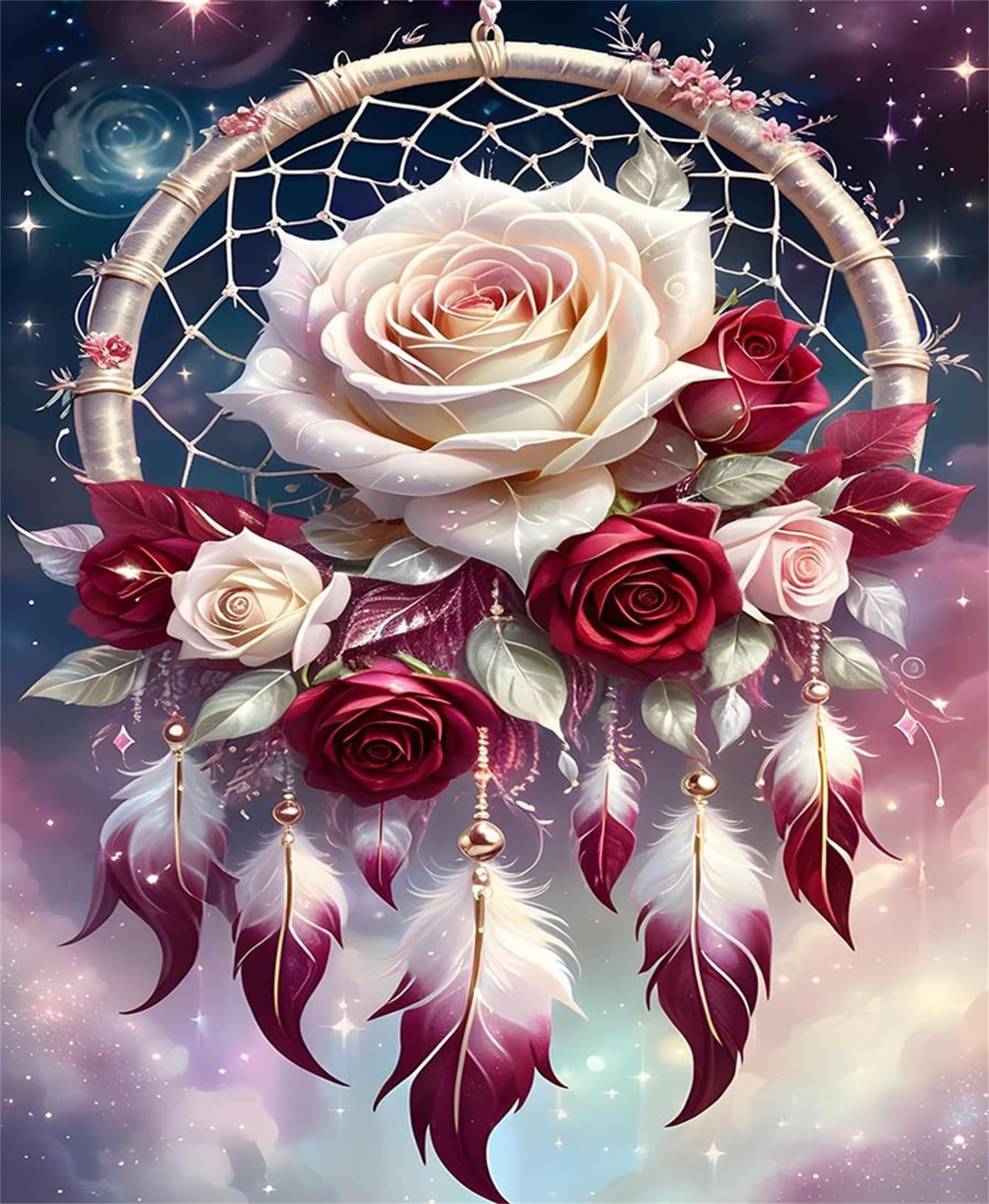 Jiqinsiye Dream Catcher Paint by Numbers for Adults,DIY Painting Kits for Adult,Color by Numbers,Paint by Number Canvas Crafts Watercolor for Beginner Home Decor