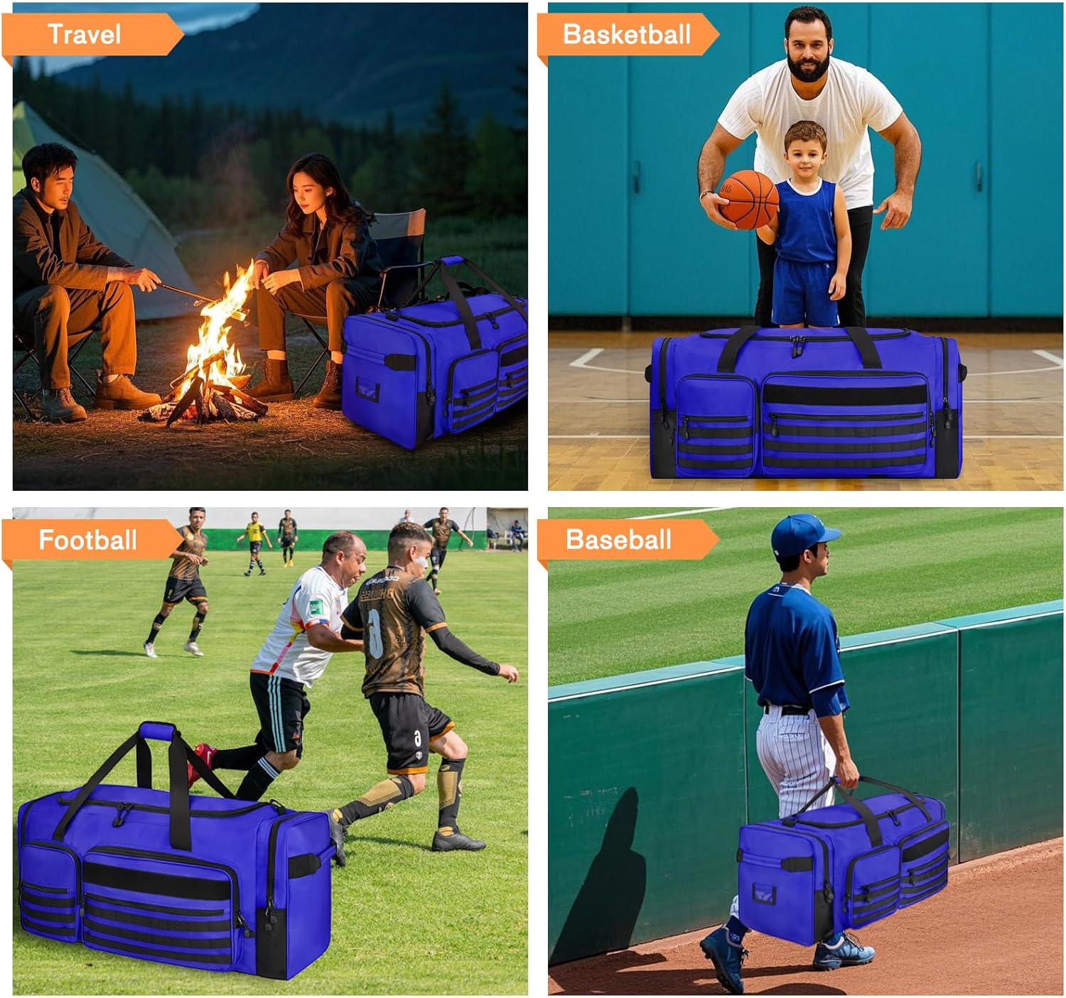 Goloni 130L Heavy Duty Large Duffle Equipment Bag,Catchers Gear Bag with Shoe Compartment,Baseball Duffle Bag - Image 7