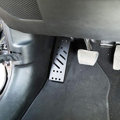 Miniatura 4 de JeCar Reposapiés de acero de pedal muerto para Jeep Wrangler 2018-2022 JL JLU, negro (no compatible con el modelo 4xe)