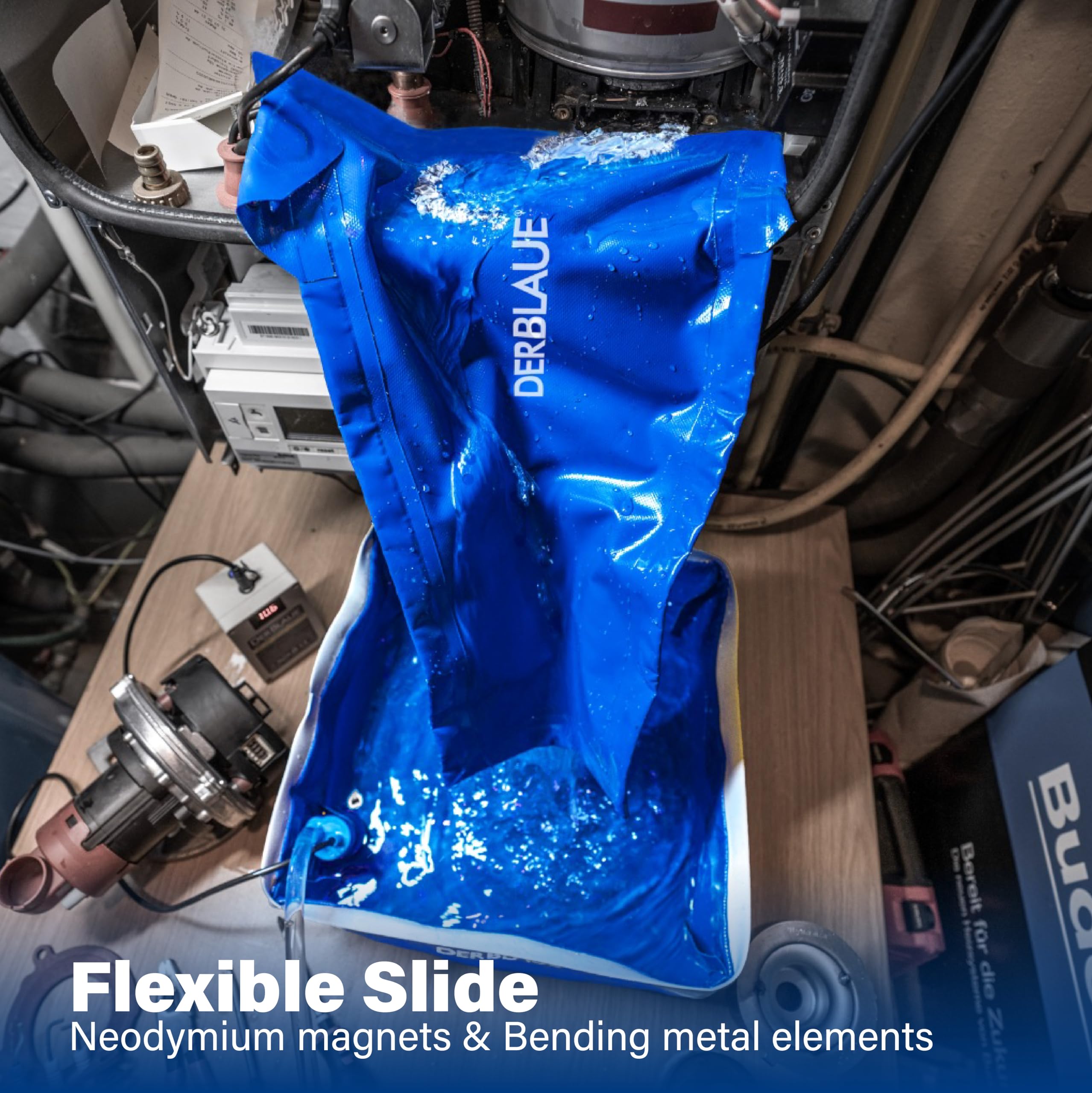 DERBLAUE® Sistemi di raccolta liquidi altamente flessibili - Set completo – per il recupero e il pompaggio di liquidi nei settori edile, officina e servizi, per H20 (UE)