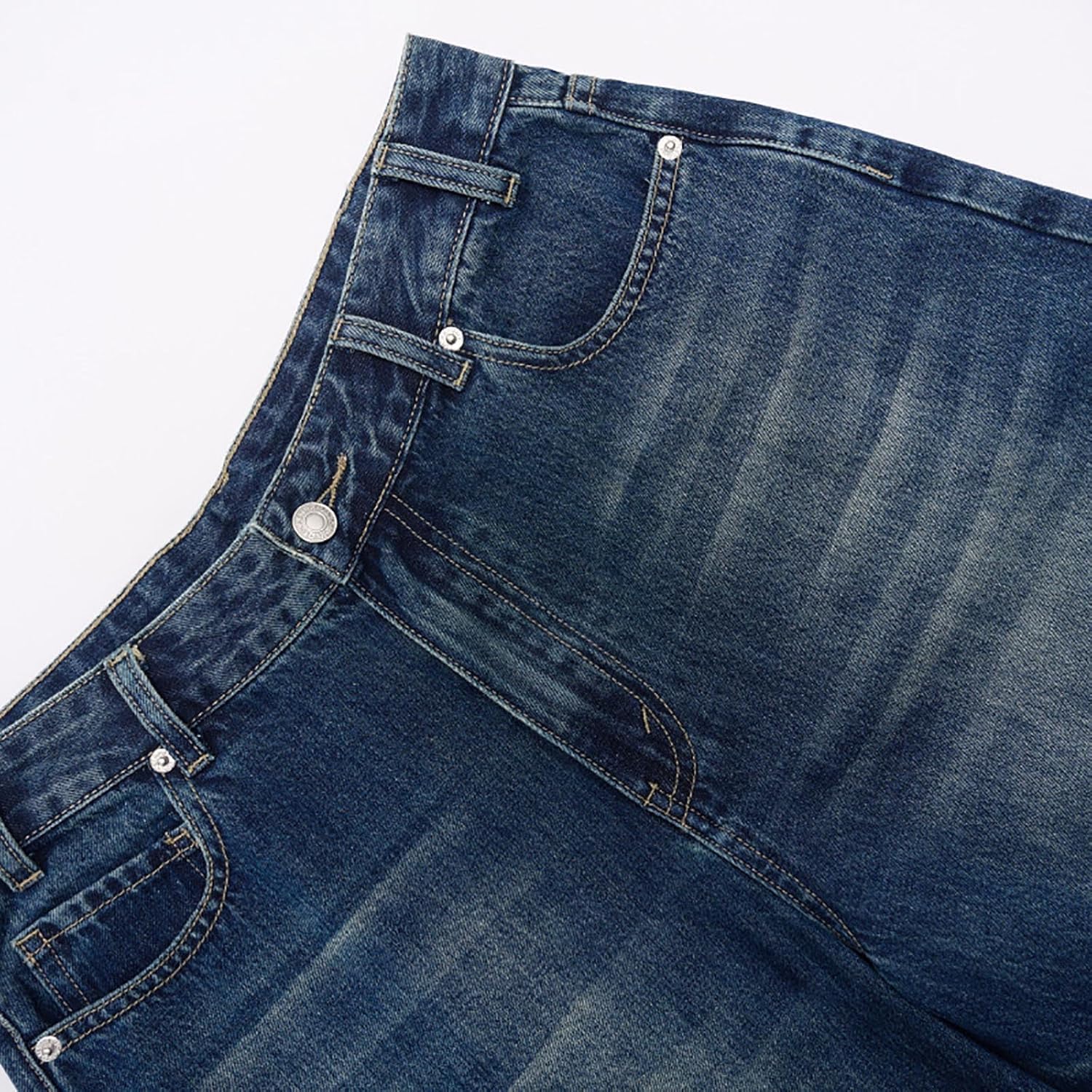Mens Baggy Jean Shorts Loose Fit Vintage Over Knee Wide Leg Y2K Streetwear Hip Hop Casual Denim Shorts with Pockets