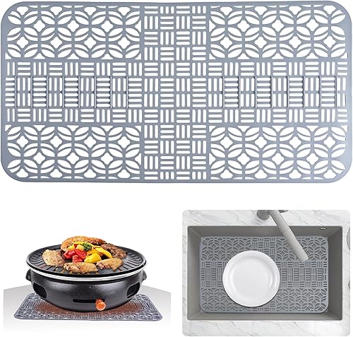 Tapete de silicona para fregadero protectores de fregadero para fregadero de cocina tapetes antideslizantes resistentes al calor para fregadero de