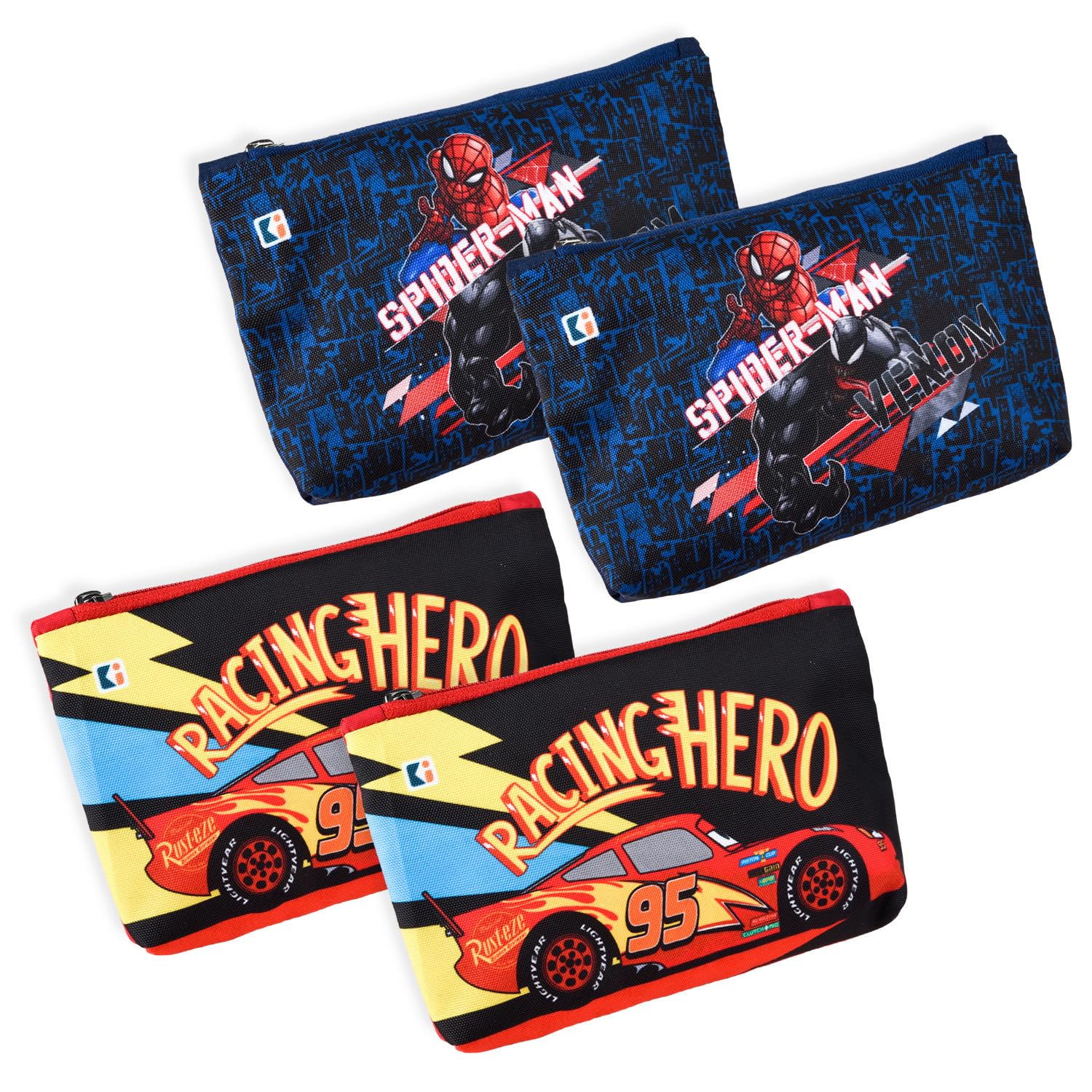 Kuber Industries Pack of 4 Pencil Pouch | Square Stationary Pouch | Pen-Pencil Box for Kids | School Geometry Pouch | Pencil Utility Bag | Zipper Pencil Organizer | Navy Blue & Red (B0CWHB1BLW) Amazon Price History, Amazon Price Tracker