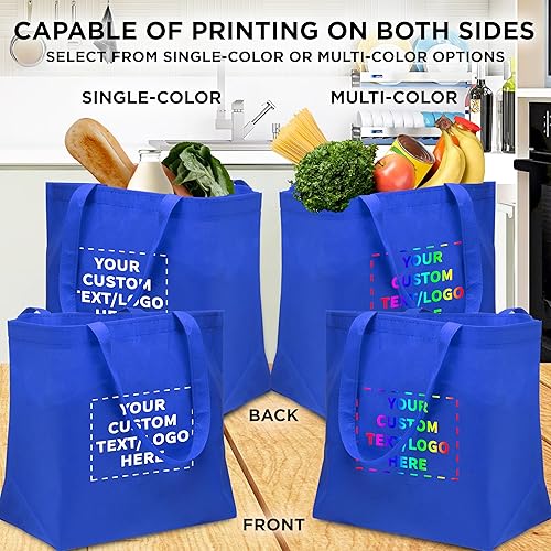 Miniatura 6 de DISCOUNT PROMOS Juego de 50 bolsas personalizadas de estilo sureño para comestibles, paquete a granel personalizado, bolsas de compras y comestibles