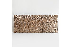 Premium Low Profile California King Headboard, 72x30" Classic Floral Carved Weathered Brown