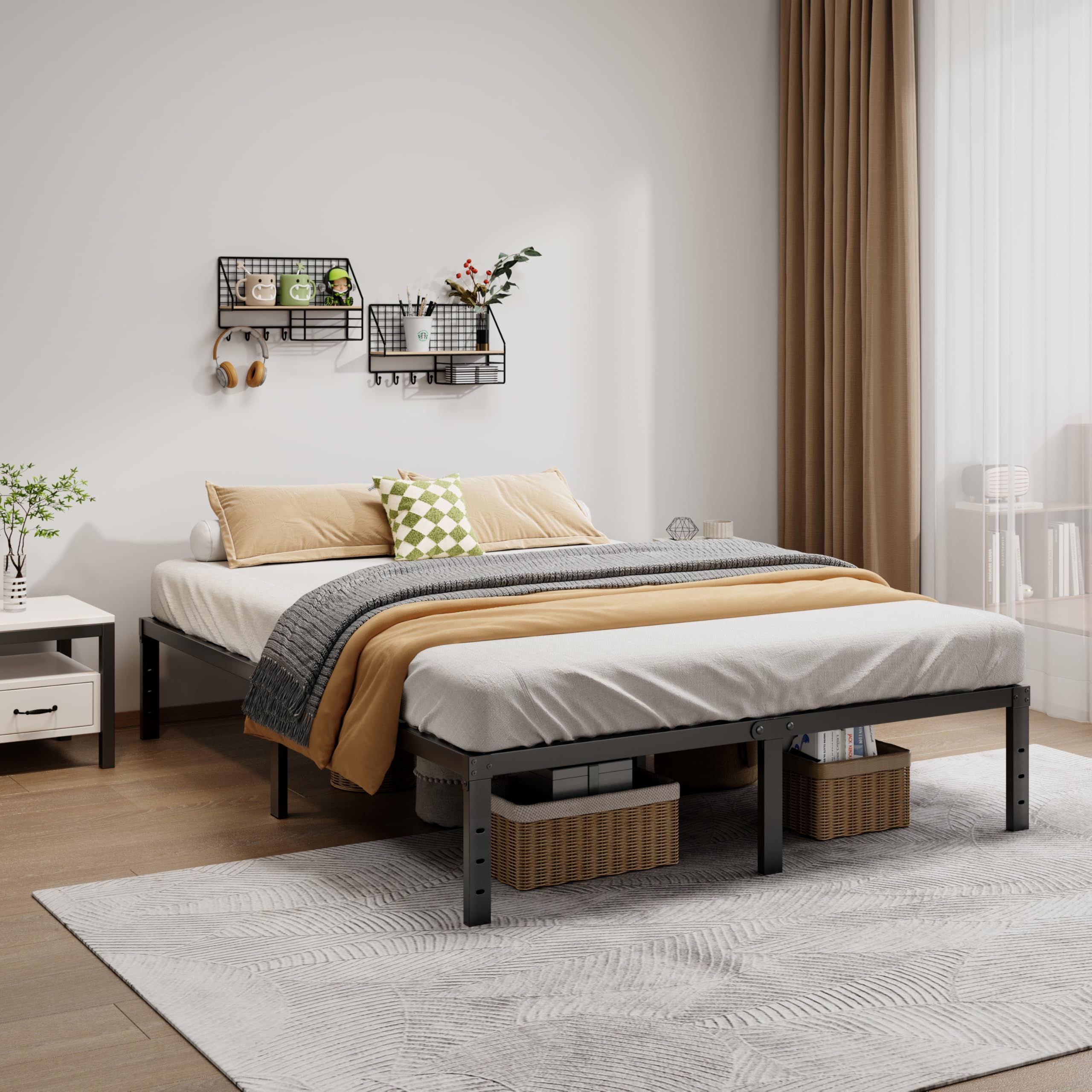 LUMUNANCE Metal Bed Frame California King Size - 14 Inch Heavy-Duty Cal King Pla — product photo