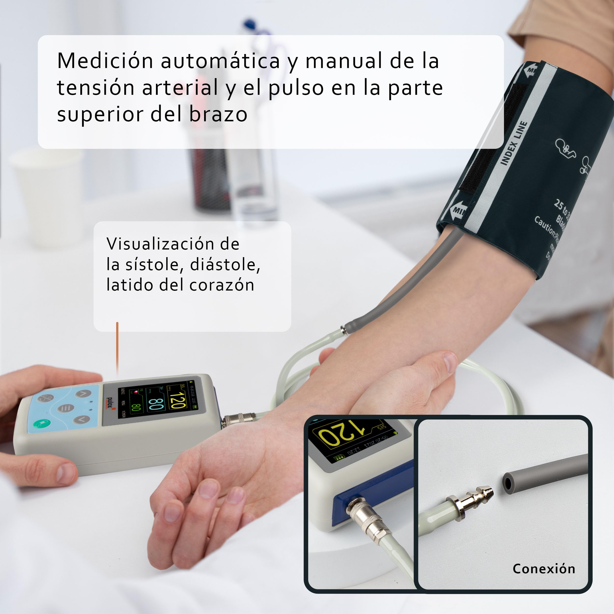 Pulox ABDM-50 Tensiómetro Ambulatorio - Medición automática de la Tensión Arterial durante 24 horas
