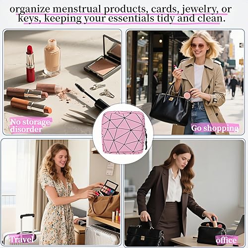 Miniatura 4 de Bolsa de almacenamiento de servilletas sanitarias, bolsa de taza menstrual, bolsa de período para adolescentes y niñas, almohadilla menstrual