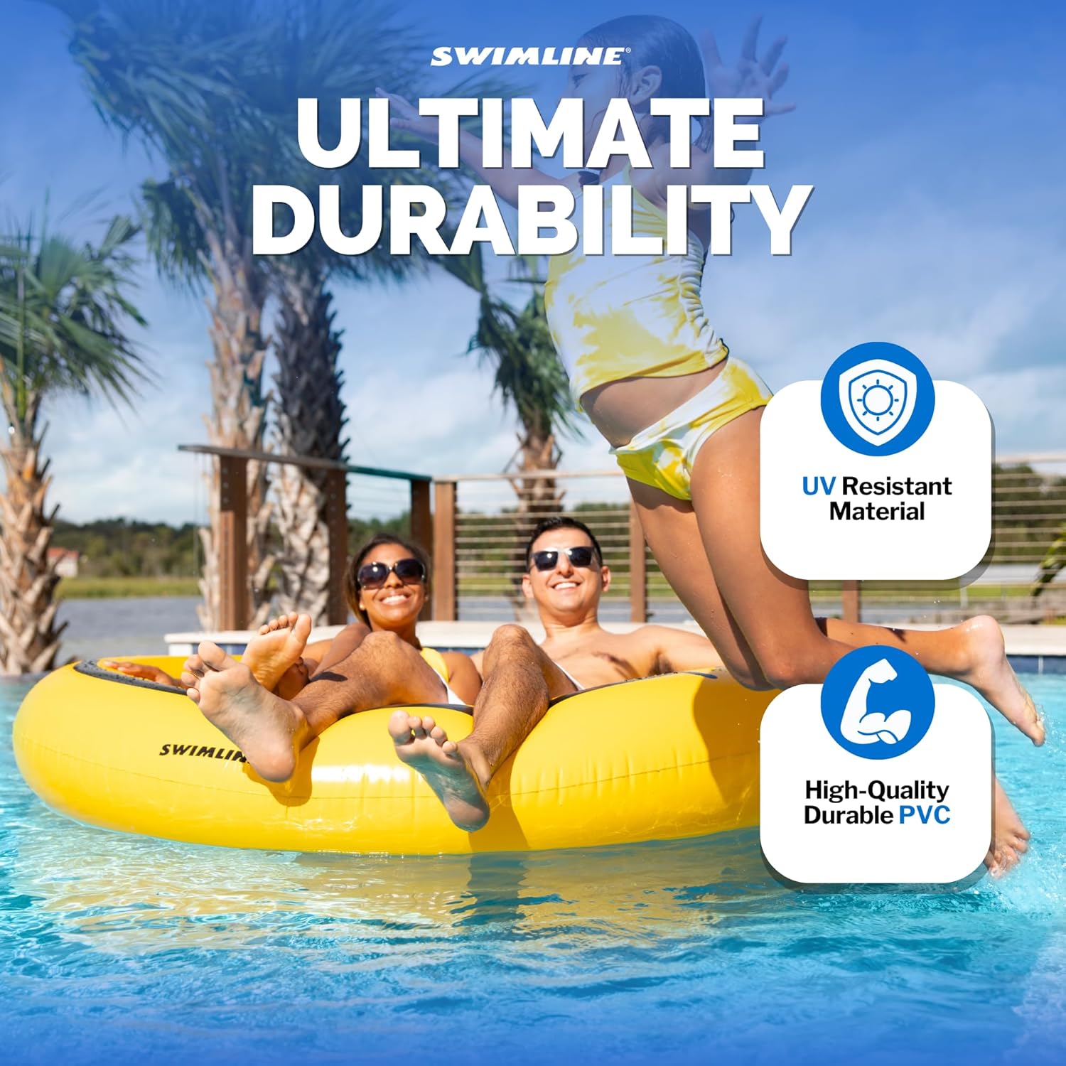 Swimline Smiley Face Pool Float , Yellow