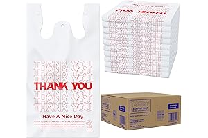 Wholesale Priced Thank You T-Shirt Bags (1000 Count) for Small Business Packaging
