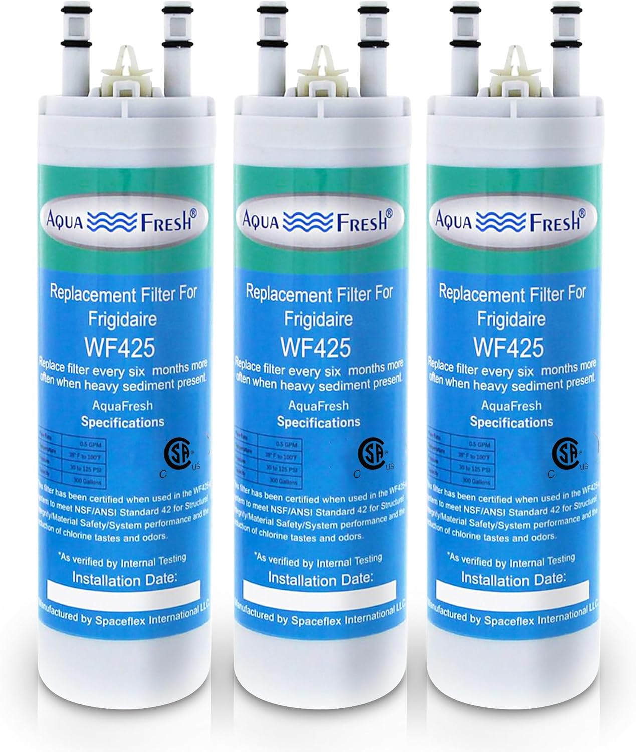 Aqua Fresh Replacement for WF3CB, PureSource 3, 706465, 242086201, 242086203, 242294501, 242069601, AP4567491, PS3412266, WF425 Refrigerator Water Filter (3-Pack)