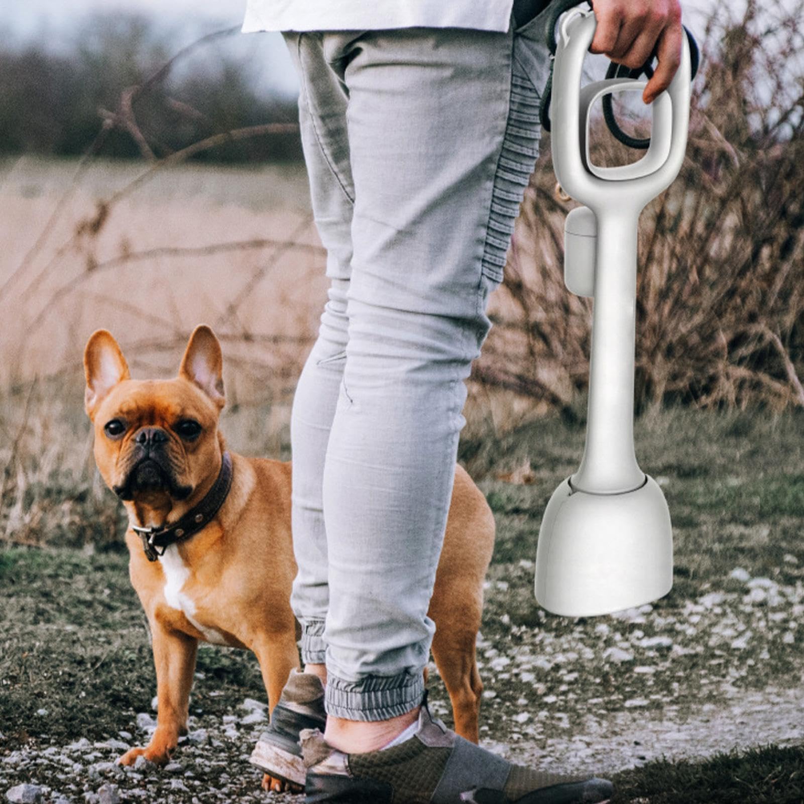 Pelle à déjections canines avec longue poignée antidérapante, portable pour promenades en plein air, camping, pique-nique, voyage, cour, pelouse, trottoirs et parcs