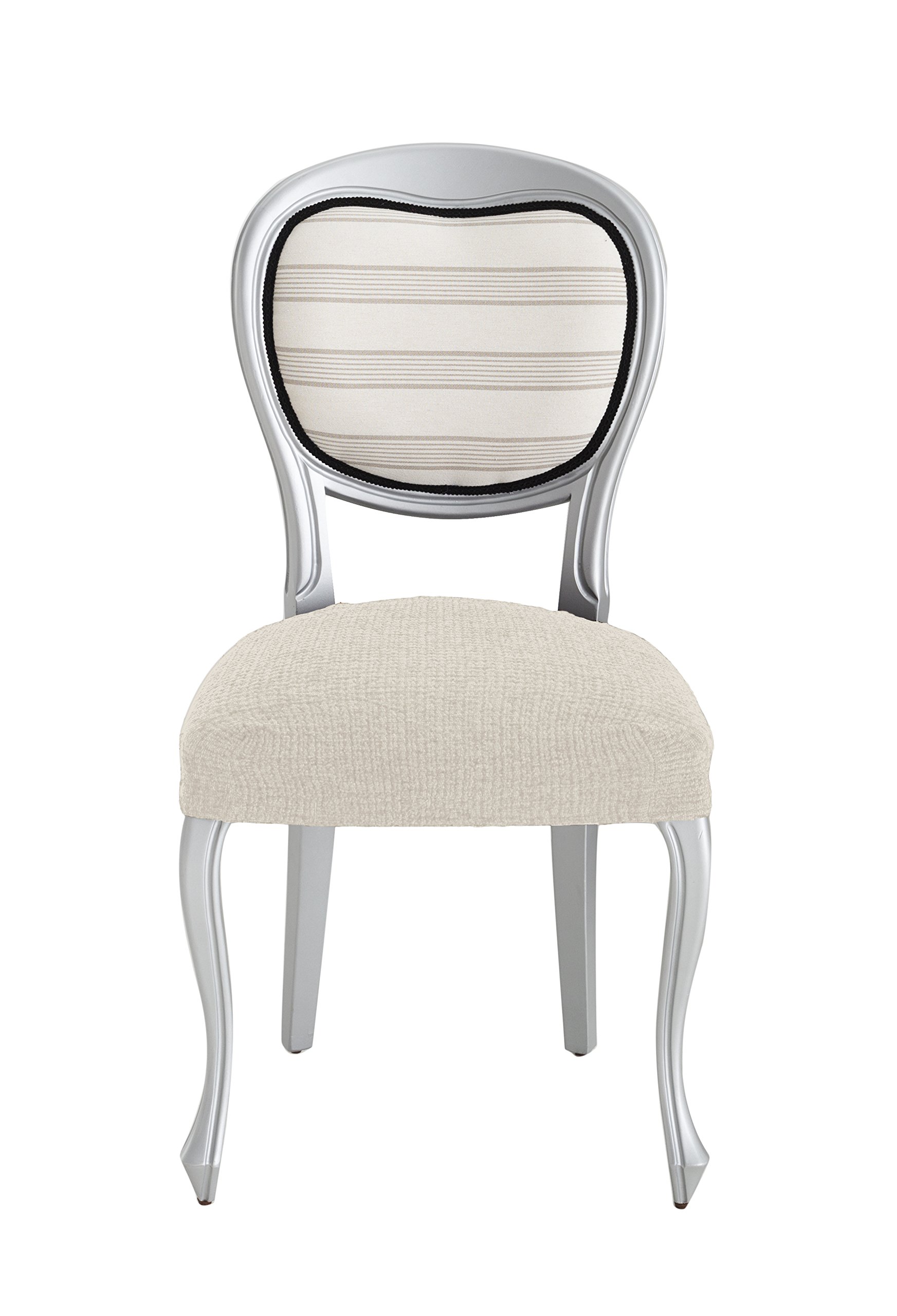 Eysa Dorian Bielastic Chair Cover, Ecru, Pack of 2