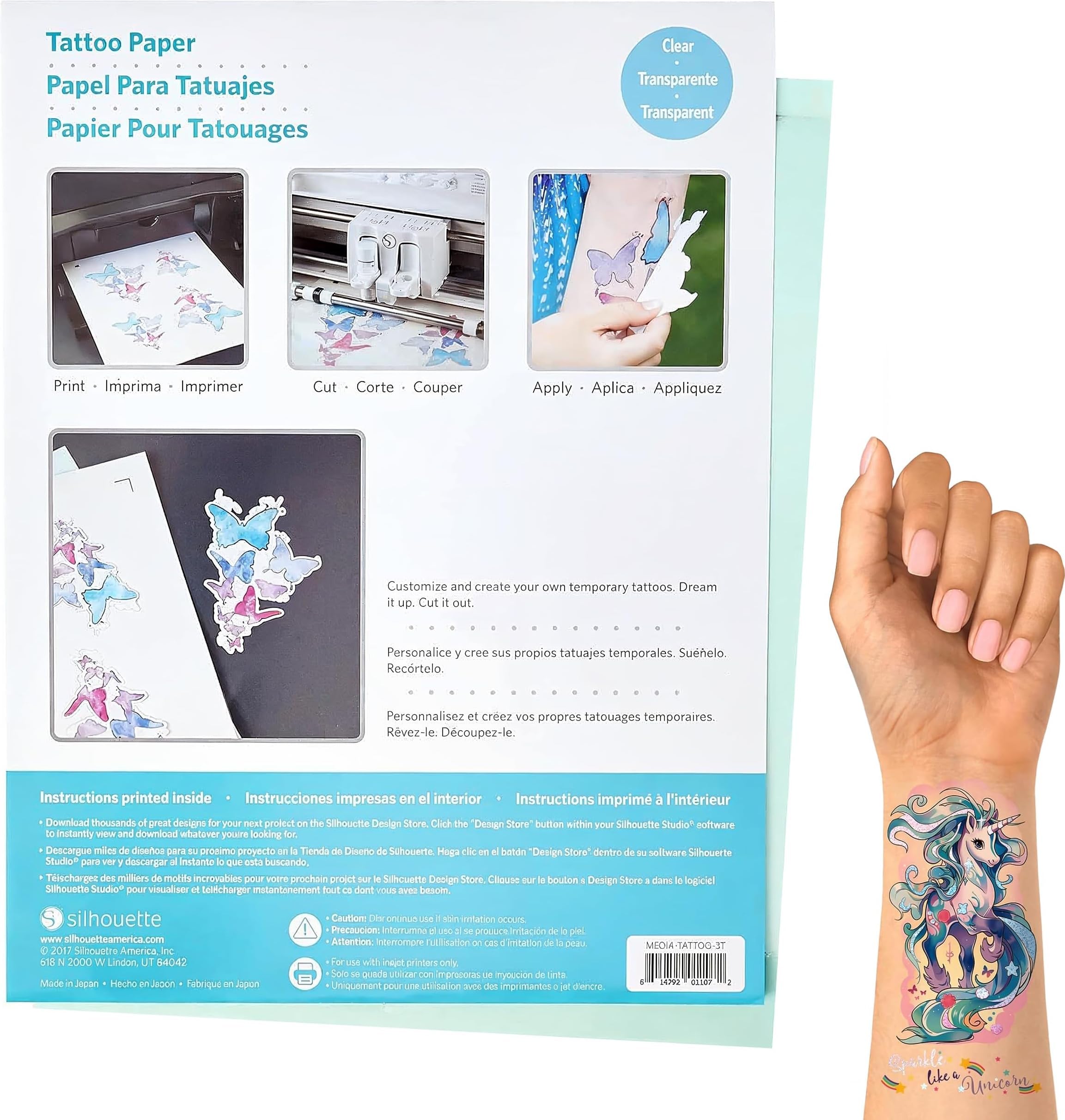 Silhouette America Temporary Tattoo Paper for Inkjet Printers