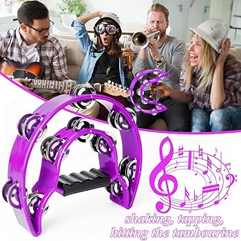 Amazon.com: Tambourine Double Row Metal Jingles Half Moon
