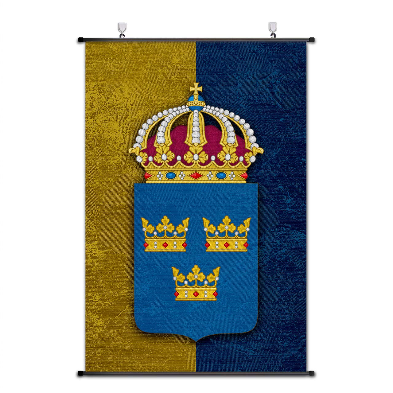 Póster medieval de escudo con corona de Suecia, el regalo ideal de 75 x 50 cm
