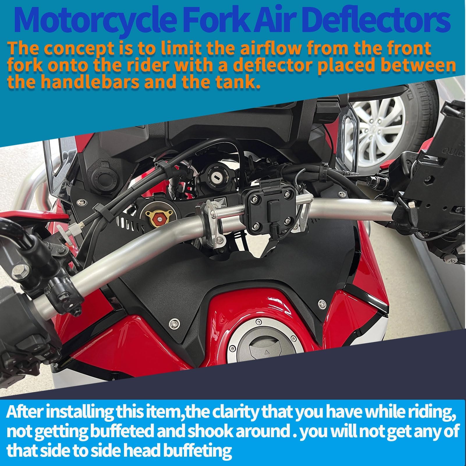 Deflector de corriente ascendente para horquilla de motocicleta, para carenado de cabina a prueba de golpes Africa Twin CRF1100L 2020-2023 Deflectores de viento