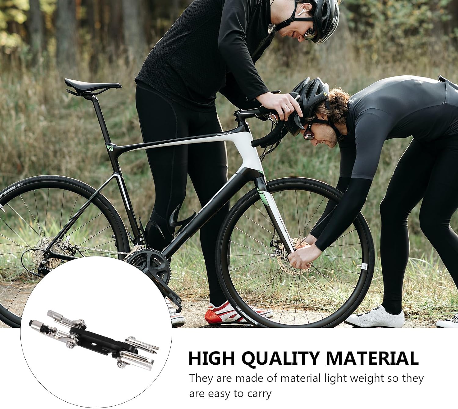 Portable Multi Tool for Bicycle Repair Cyclist | Stainless Steel and Aluminum, Black Finish, Lightweight Build, Easy Carrying and Storage, for Home Appliances Use