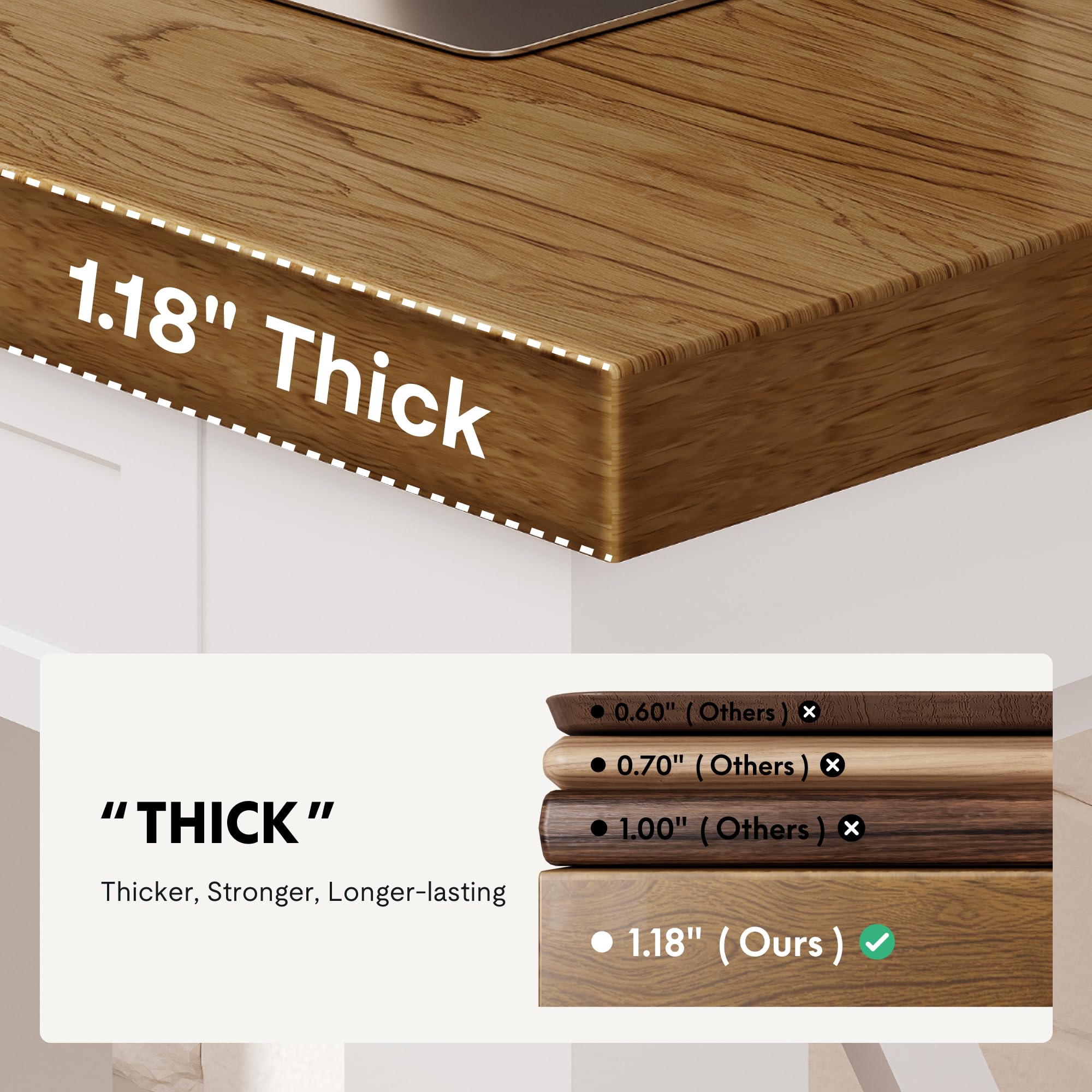 FLEXISPOT L-Shaped Standing Desk with Drawer 62x48 Sit Stand Executive Table Height Adjustable Corner Desk for Home Office — view 5