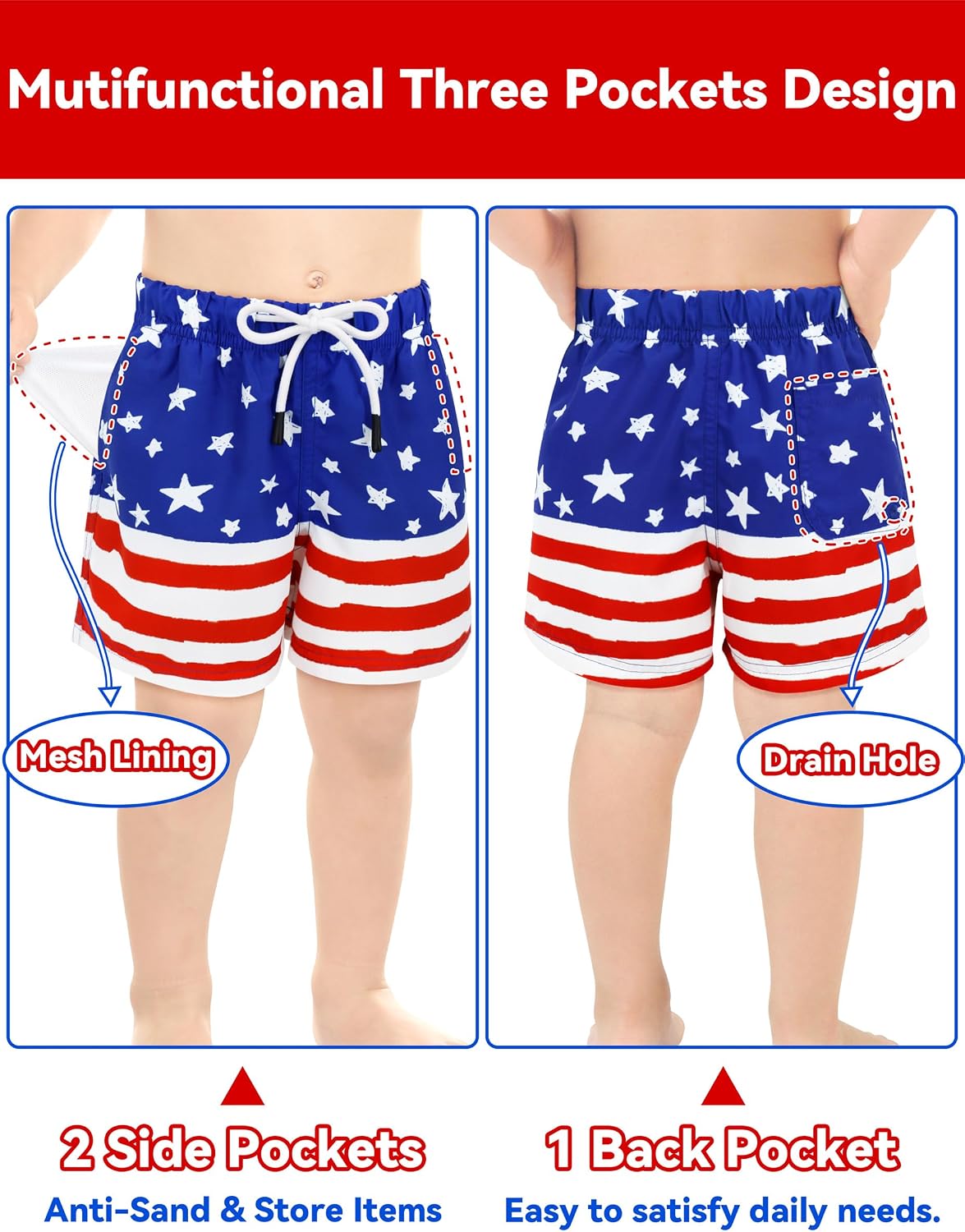 Olreco Toddler Swim Trunks Baby Boy Bathing Suit Quick Dry Kids Swimsuits Boys Board Shorts Kids Swim Shorts Boys' Swimwear