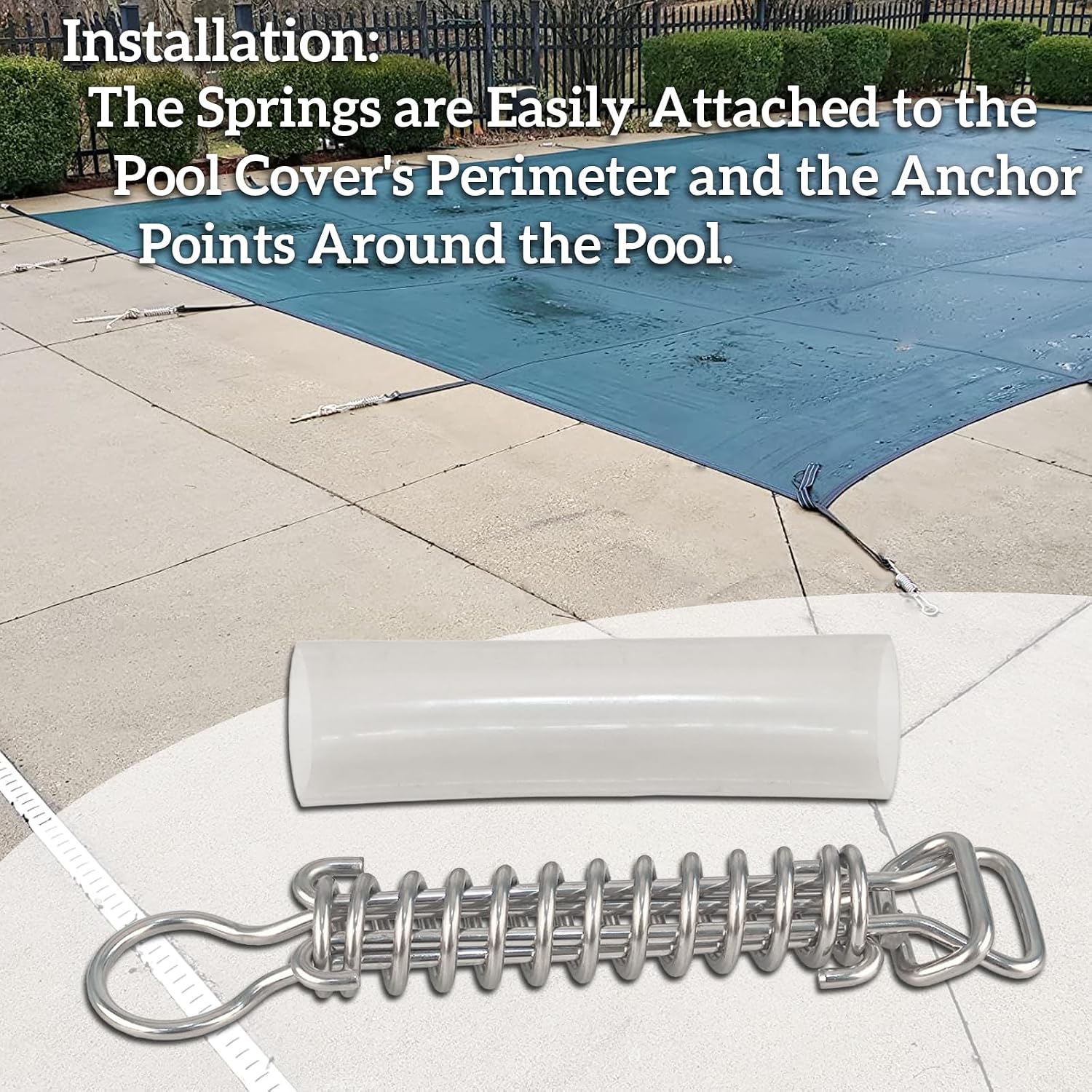 Pool Cover Springs 5 Pack Replacement for Loop Lock Pool Cover Parts Swimming Pool Safety Cover Stainless Steel Spring,Winter Safety Pool Cover,Universal Fit