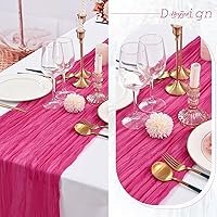 Vista 326 de Showgeous 10 Pack Baby Pink Cheesecloth Table Runner 10FT Long Semi-Sheer Gauze Table Runner Boho or Rustic Wedding Decor for Wedding Decor Arch