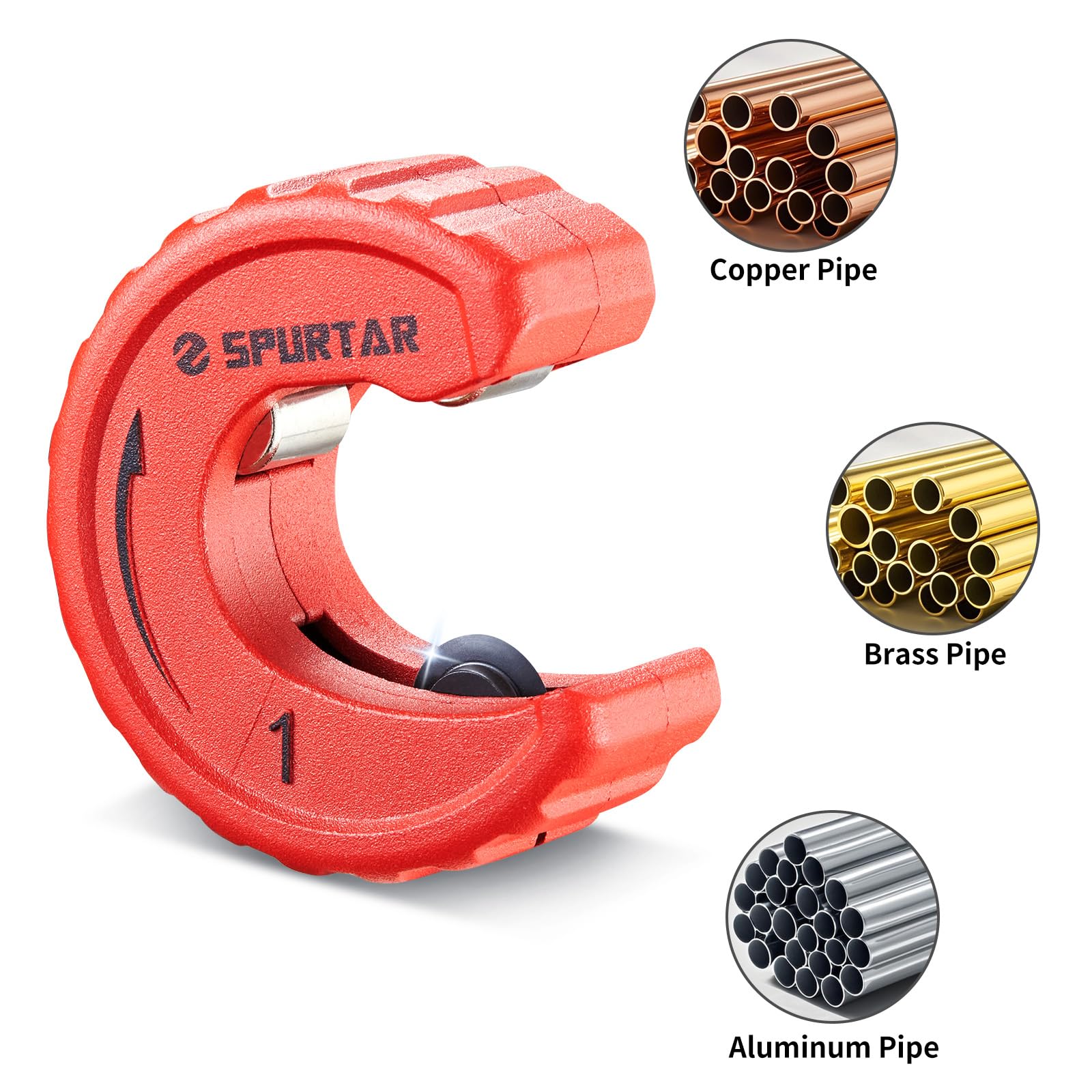 Spurtar 4-tlg. Rohrschneider Werkzeug Satz | 3pcs Krohrabschneider 12,7 mm, 19 mm und 25,4 mm (1/2", 3/4", 1") und 1pc Entgratungswerkzeug für Kupferrohre Messing Aluminium -Rohr - Sanitär Heizung