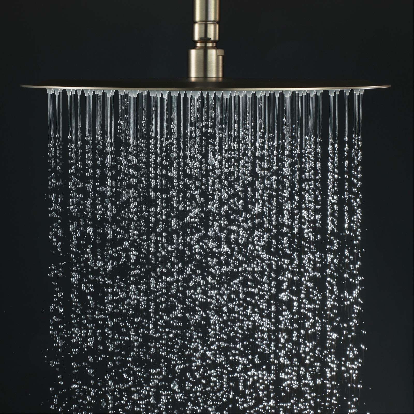 10 Pulgadas Cabezal de Ducha, Cabezal de Ducha Fija de Lluvia de Alta Presión Cabezal de Ducha de Lluvia Redondo, Cabezal de Ducha de Baño de Acero Inoxidable en Oro Cepillado (Single Shower Head )