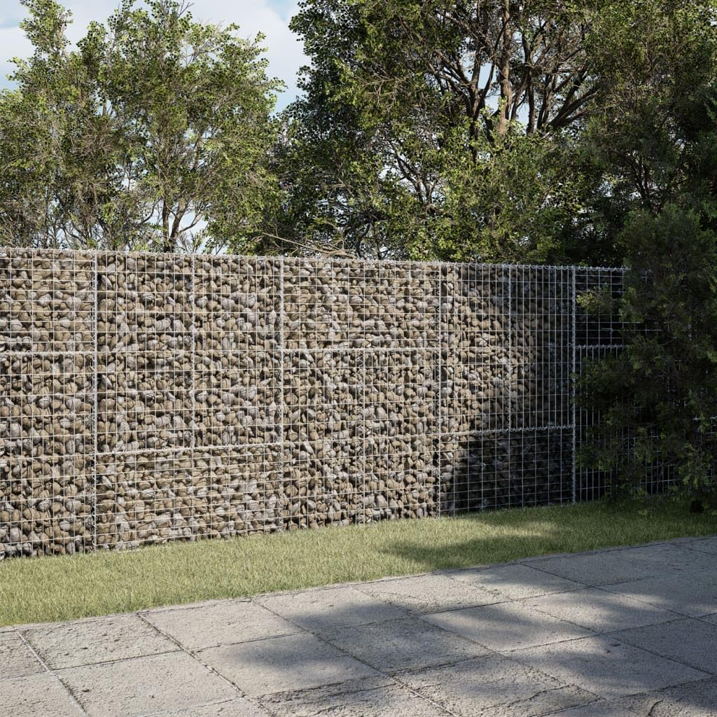 Gavión con tapa, 300 x 100 x 150 cm, cesta de piedra galvanizada | Cesta de alambre galvanizado resistente para jardín como protección visual, terraplén o elemento decorativo.