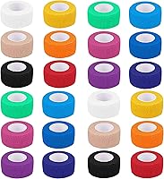 Vista 1 de Paquete de 24 vendajes cohesivos autoadhesivos de 1 pulgada x 5 yardas, cinta de primeros auxilios, cinta autoadhesiva elástica, atlética, cinta