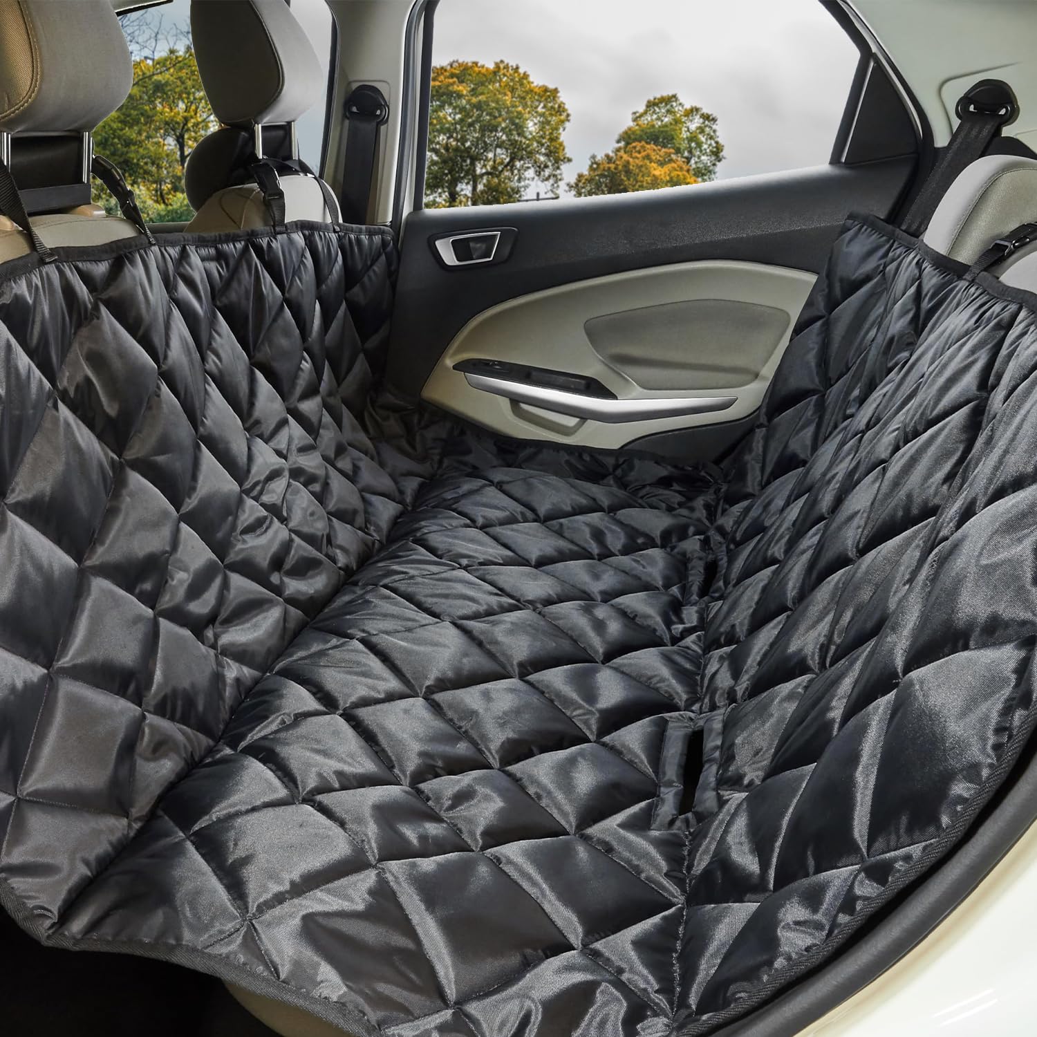 amazon basics Pet Car Seat Cover | Non-Slip | Travel Hammock with headrest Straps for Anchors | for Sedan & SUV Cars (Black) (B0CVJ5WC5Q) Amazon Price History, Amazon Price Tracker