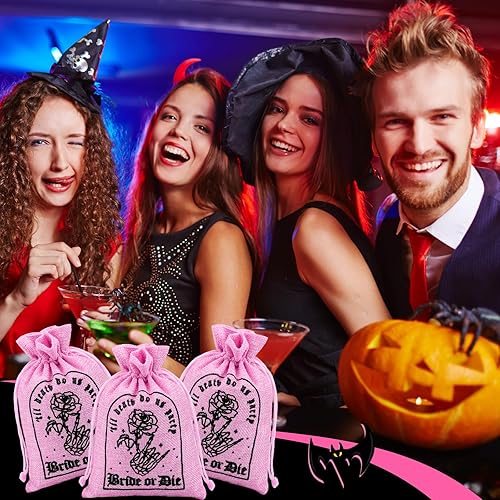 Miniatura 42 de Boao Paquete de 20 bolsas de regalo, decoraciones para despedida de soltero, despedidas de soltera con cordón, suministros de boda para despedida