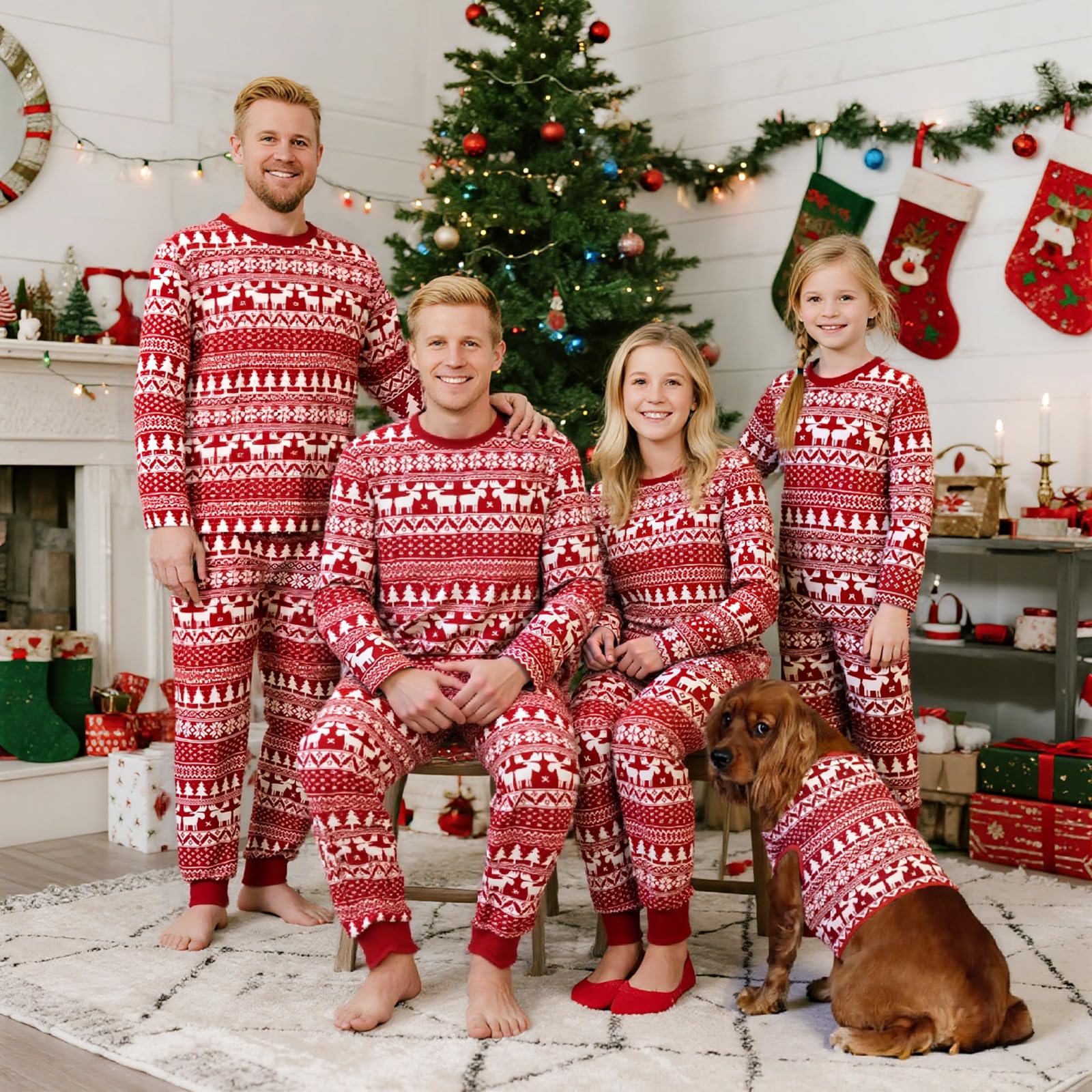 Neufigr Pijama Navidad Familia,Pijamas Navideños Familiares,Pijamas De Navidad para La Familia Hombre/L (l)/PJs- 02