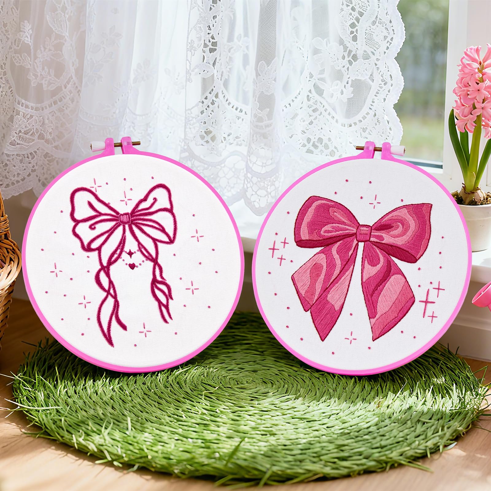 Pink Embroidery Kits for Beginners - DIY Craft Sets -1