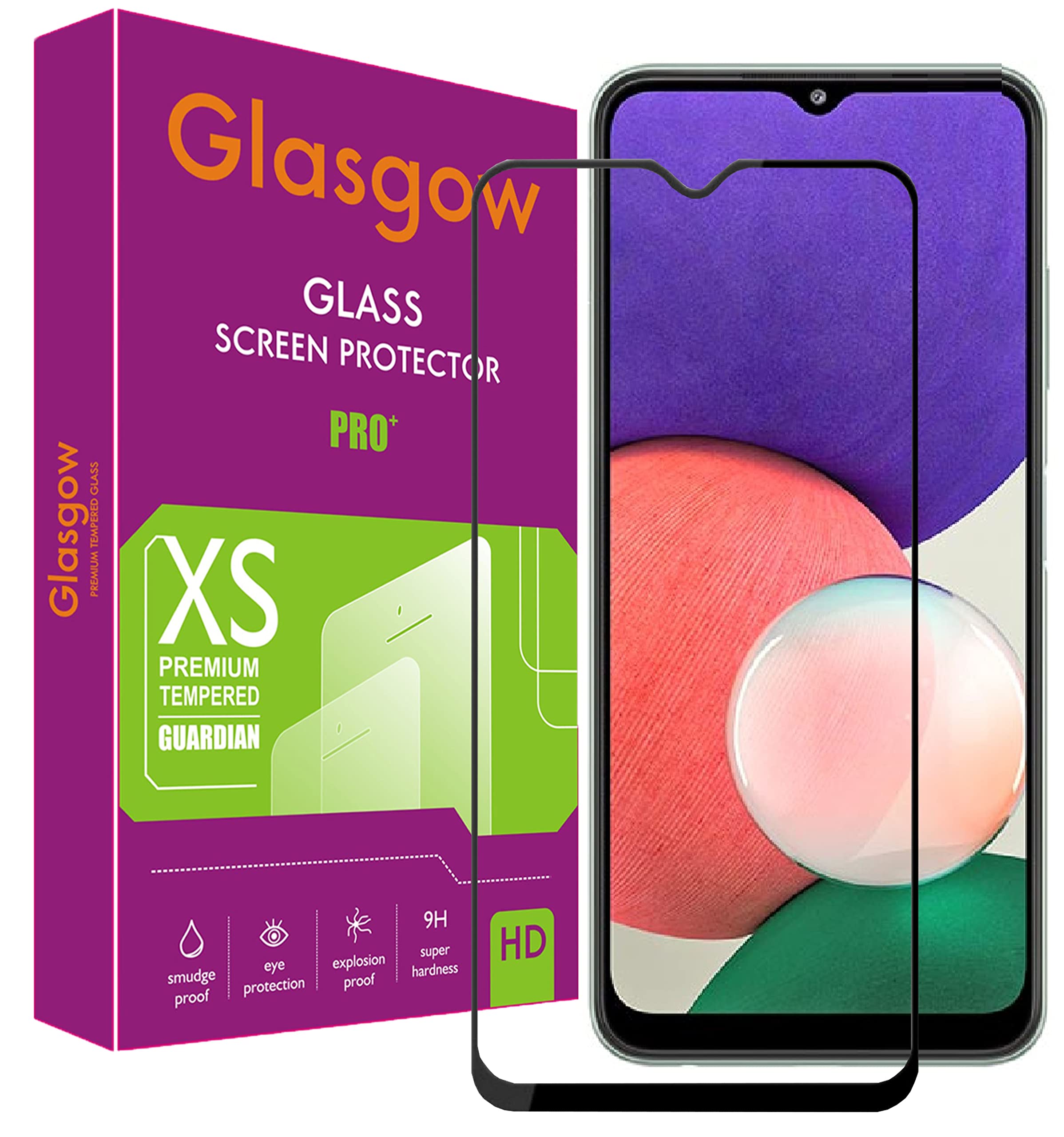 Glasgow 9H+ High Definition [HD] Tempered Glass for Samsung Galaxy F13 Screen Protection Premium Product [Curved Edges] [Gorilla] - Black (B0B825P4JS) Amazon Price History, Amazon Price Tracker