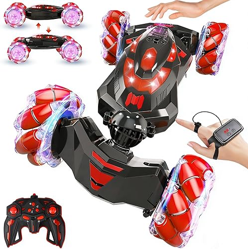 Miniatura 11 de Coche de Acrobacias RC, 2.4GHz Tracción 4WD Coche de Juguete Controlado Remotamente con Sensor de Gestos, Coche de Control Remoto Manual con Volteo