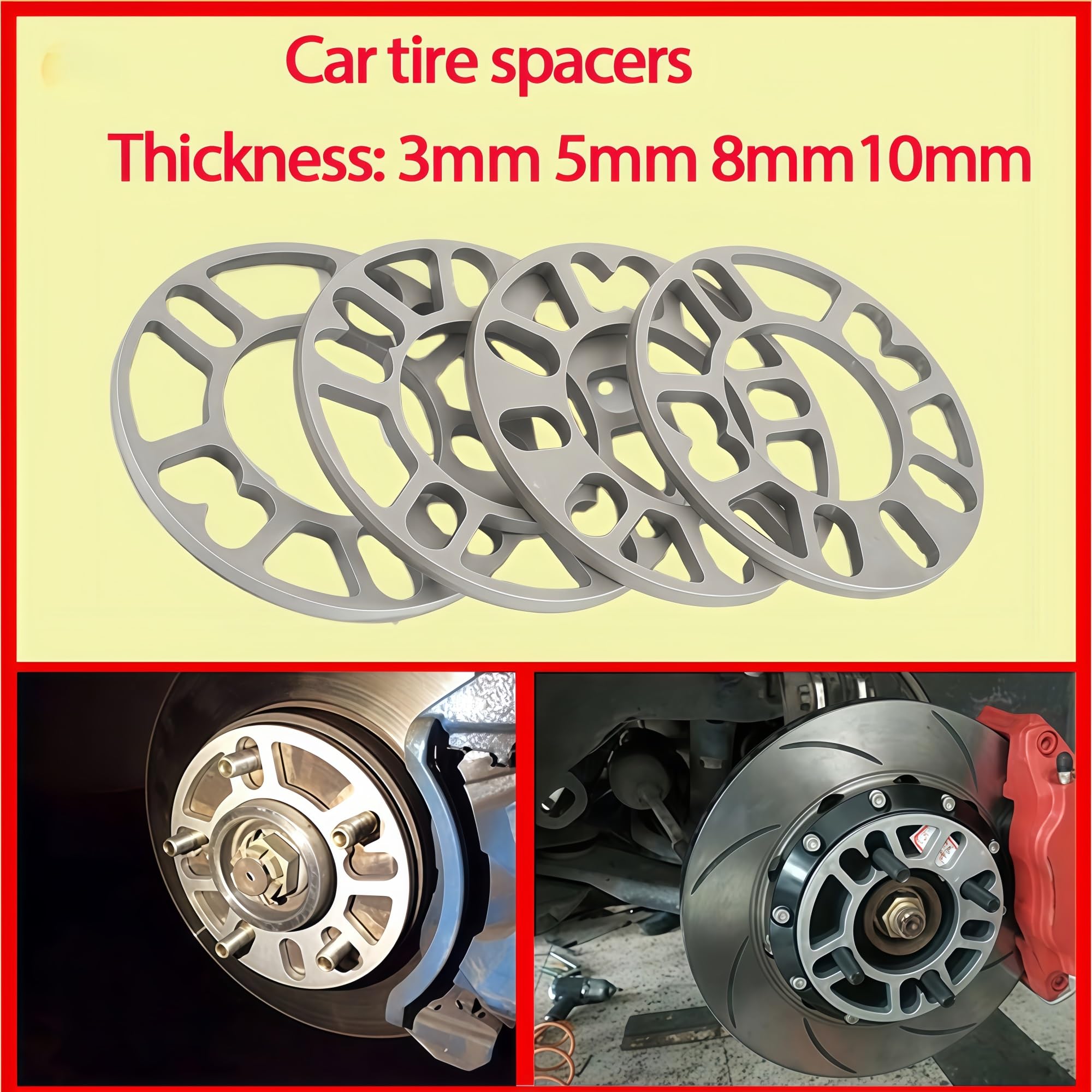Joint universel de pneu voiture, plaque d'adaptation, 1 jeu = 4 pièces pour 4-5 pour trou 6 pour(8mm Spacer)