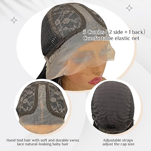 Miniatura 6 de Peluca sintética de encaje frontal, cabello lacio, sin pegamento, peluca sintética larga natural, resistente al calor, pelucas verdes para mujeres