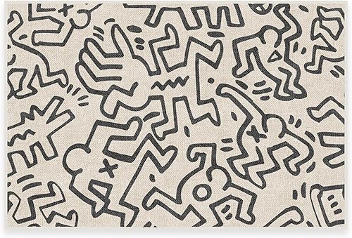 Miniatura 44 de RUGGABLE x Keith Haring - Alfombra lavable, estilo libre, color perla de 5 x 7, resistente a las manchas, antideslizante, con almohadilla estándar