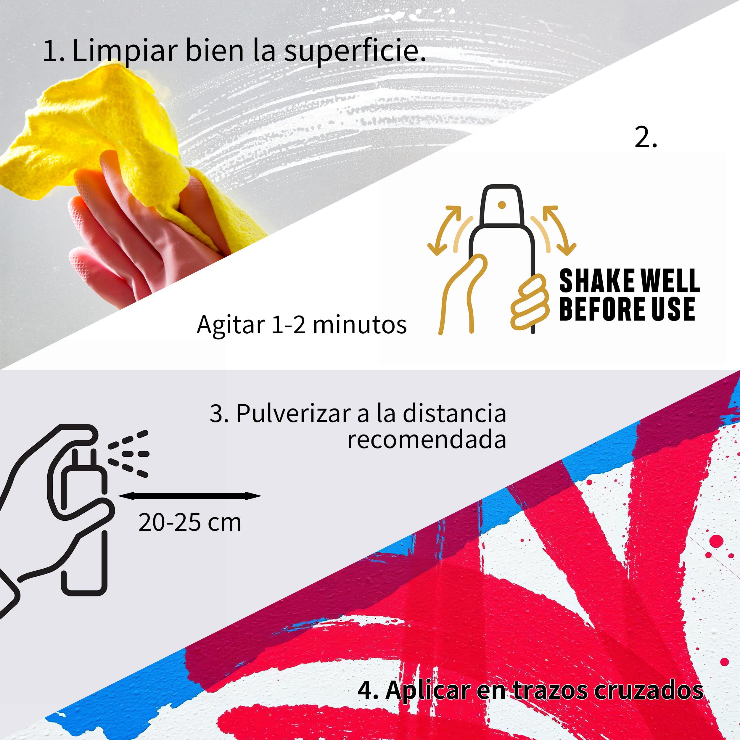 BESCH Pintura en Spray Base Agua 400ml – Ecológica, Sin Olor, para Madera, Plástico, Metal y Cartón – Cobertura Uniforme y Secado Rápido - Negro Mate, Pack de 3 unidades