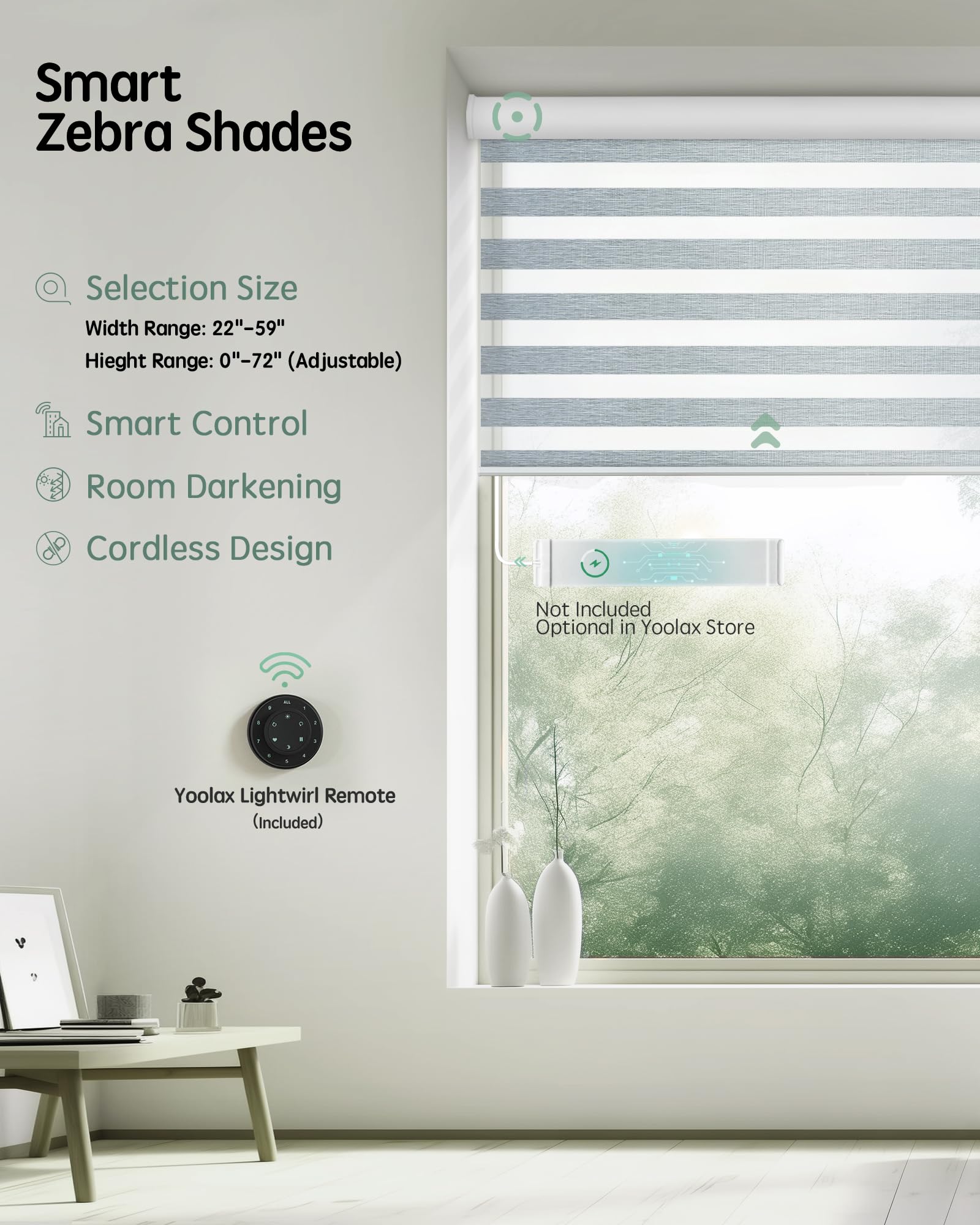 Amazon.co.jp: Yoolax Electric Blinds with Remote Control, Electric