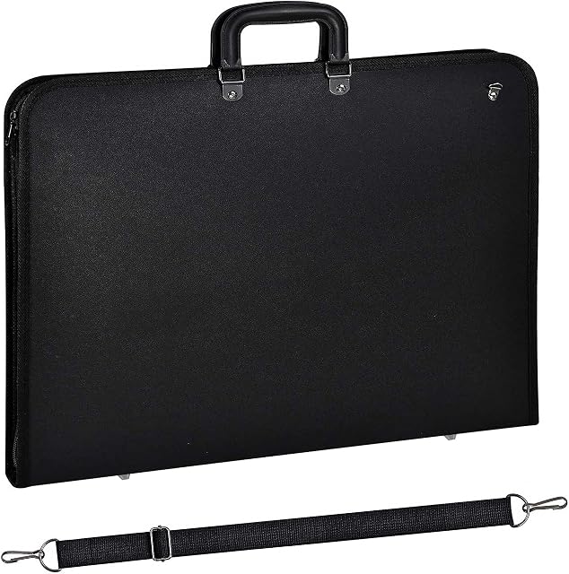 Crystals A1/A2/A3 Art Portfolio Case Artist Portfolio Carrying Case with Shoulder Strap, Weather-Resistant Student Portfolio Drawing Painting Sketch Project Folder Bag (A3 Size)