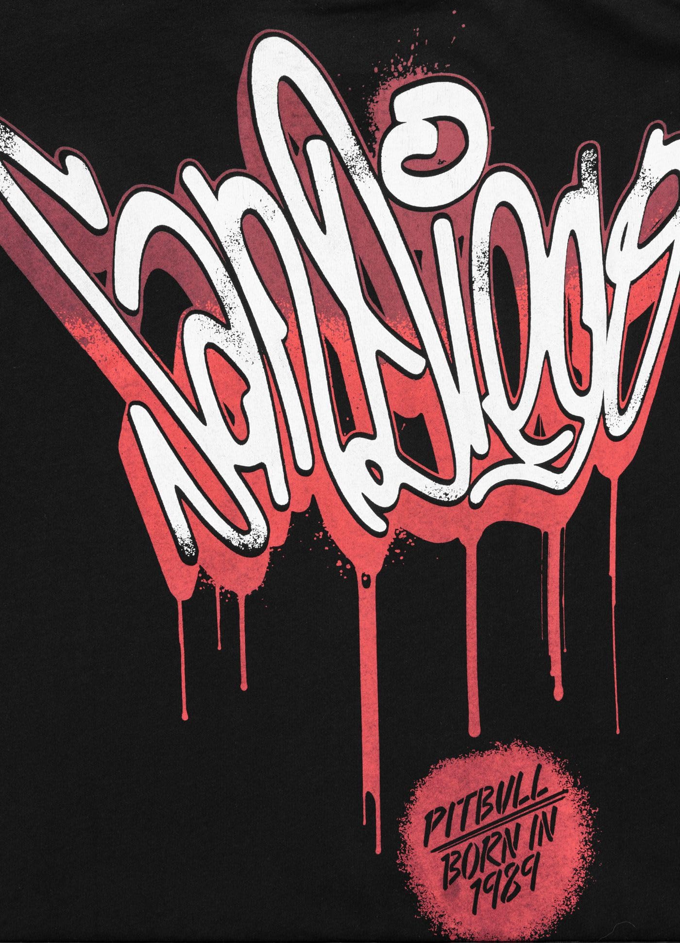 PITBULL - Maglietta da Uomo Oversize con Stampa Graffiti, Cotone 210g, Girocollo, Streetwear, Abbigliamento Casual, Maglietta in Stile Urbano, Maglietta di Cotone