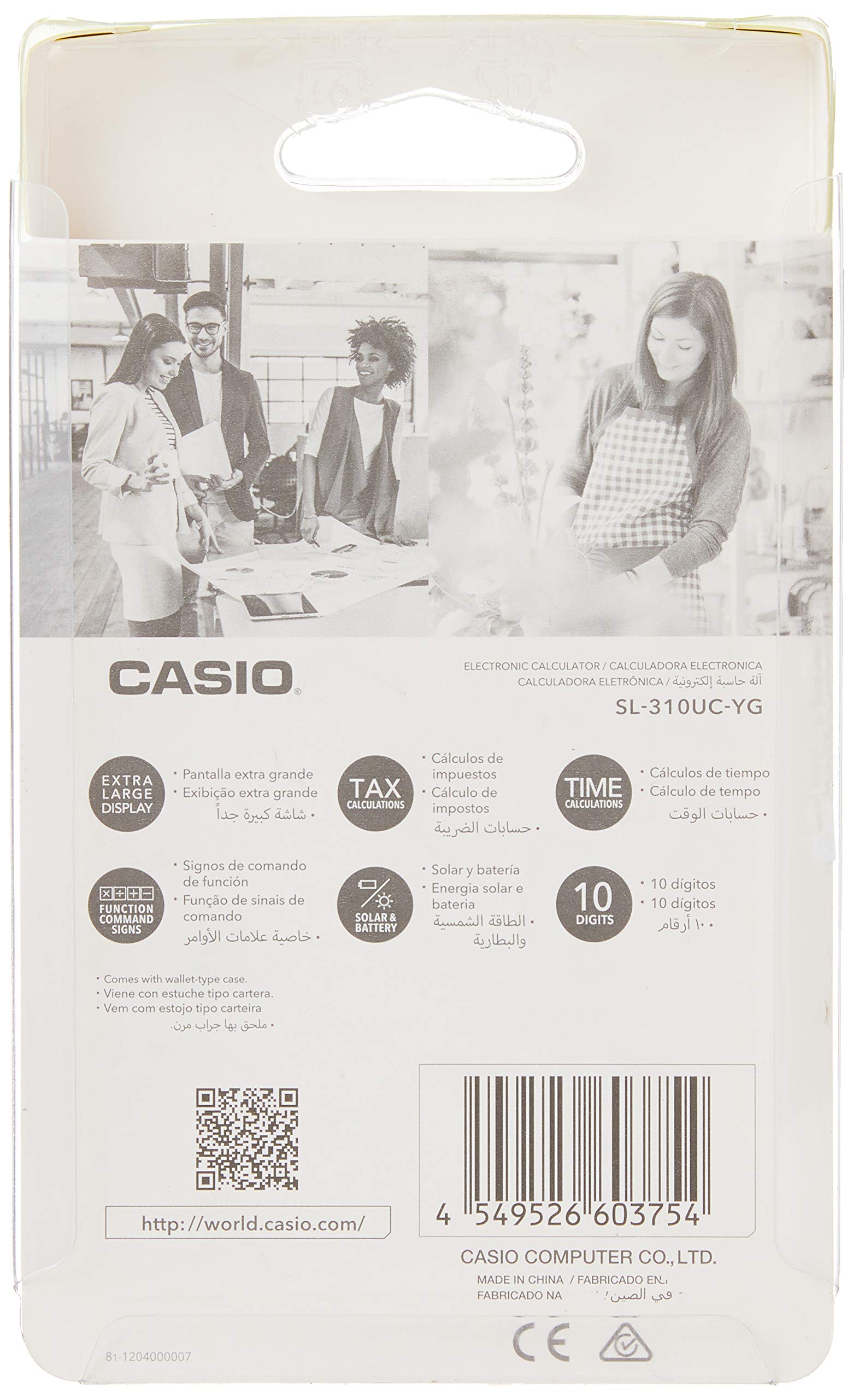 Casio SL-310UC-YG-N-DC przenośny kalkulator cyfrowy - żółty